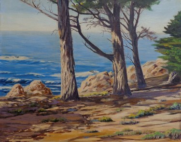 Harold R. Loy Pines along the California Coast 25x30 Oil on Canvas