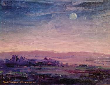 Nell Walker Warner Night on the Desert 8x10 Oil on Board 495