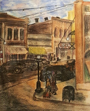 Richard Stephans Streets in San Francisco 16x13 Pastel