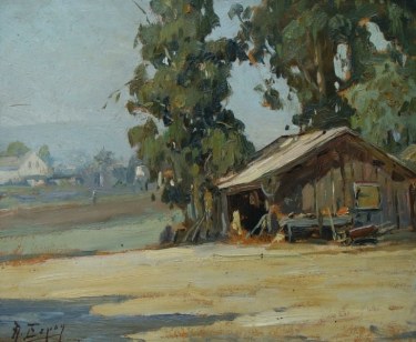 Angel Espoy Landscape with Farm Shed 10x12 Oil