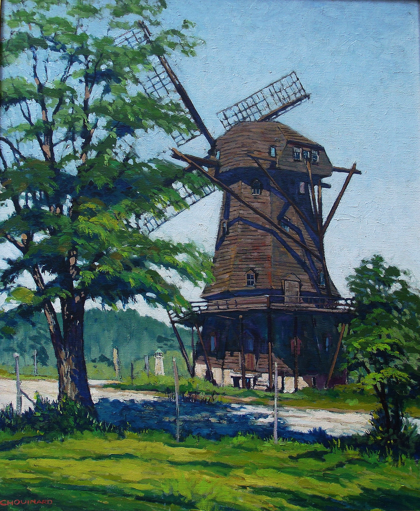 Oil Painting by Nelbert Chouinard of the Fabyan Windmill in Geneva Illinois