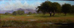 Early California Painter Annie Harmon Oaks and Meadow