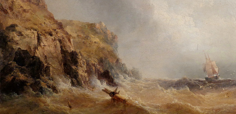 Henry Redmore Ship Along the Cornish Coast